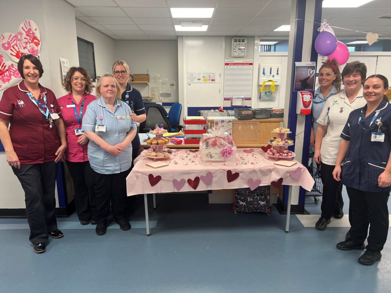 The Ward 14 team held a cake sale and raffle to raise even more money on All Our Hearts Day last year