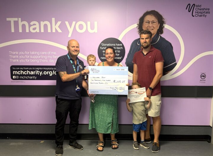 Jo and Tom celebrating their fundraising challenge