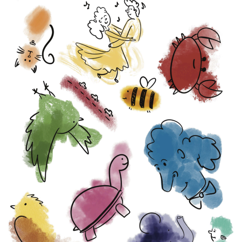 doodles turning paint strokes into drawings